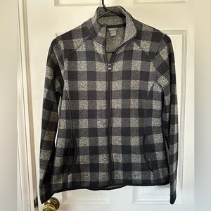 Eddie Bauer Buffalo Check Black and Gray Zip Up
